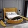 In House Lotus Velvet Bed Frame - Queen - 200x160 cm - Gold