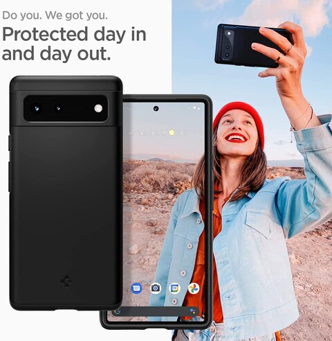 Spigen Thin Fit designed for Google Pixel 6 case cover - Black