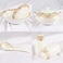 XIANGYU Dinner Set Porcelain Gold, 115pcs tea set; 10'5 flat plate- (12) , 8' soup plate- (12) 8' flat plate- (12), 7'5 flat plate- (12) 6' salad bowl- (12), 'tea pot (1set)- (2) Tea cup/Saucer(12set)