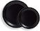 Party Time 12-Pieces Serves 6, Disposable Black Party Set of 9" Paper Plates &amp; 7" Paper Plates For Black Theme Birthday Party Tableware Set for Wedding, Baby Shower, Birthday Party Supplies