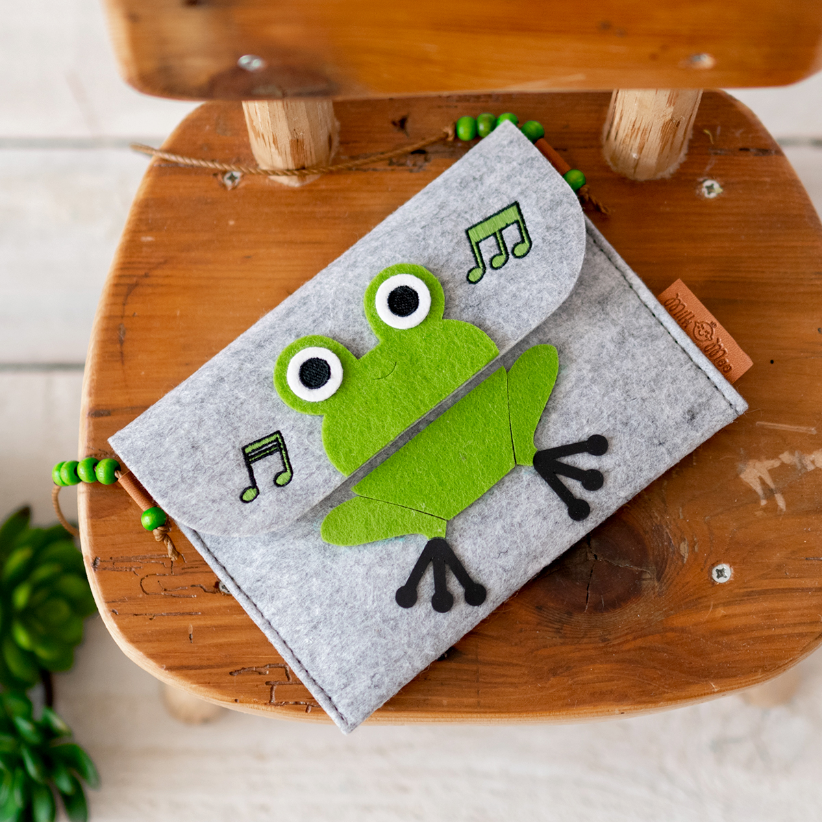 Milk&amp;Moo Cacha Frog Felt Fabric Shoulder Bag For Kids