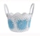 Multipurpose Storage Cotton Basket White and Blue 23cmx15cm