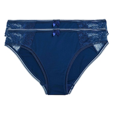 TEX Responsible Recycled Thara Briefs For Women Size 50/52 2 Pieces Navy Blue