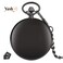 Yash Retro Plain Black Smooth Steampunk Quartz Pocket Watch&nbsp;
