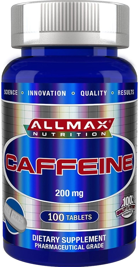 ALLMAX Nutrition, 100% Pure Caffeine + Easy-To-Cut in Half Pill, 200 mg, 100 Tablets
