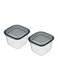 Hokan-sho 430ML Plastic Square Deep Food Container Pack of 2