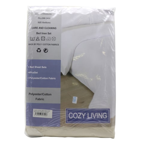 COZY LIVING B/SHT 4PC CRM QUEEN
