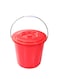 Delcasa Plastic Bucket With Lid Red 15L