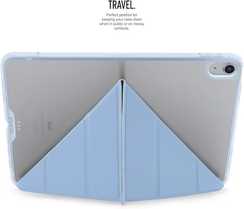 Pipetto Origami No1 for Apple iPad AIR 13 inch case (2024) M2 Smart Cover with 5 in 1 stand - Light Blue