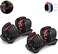 Generic Quickly Adjustable Dumbbells, Intelligent Pure Steel Dumbbell Weight, Men And Women Fitness Equipment,For Home Gym Exercise (Color : Black+Red B*2, Size : 24Kg)