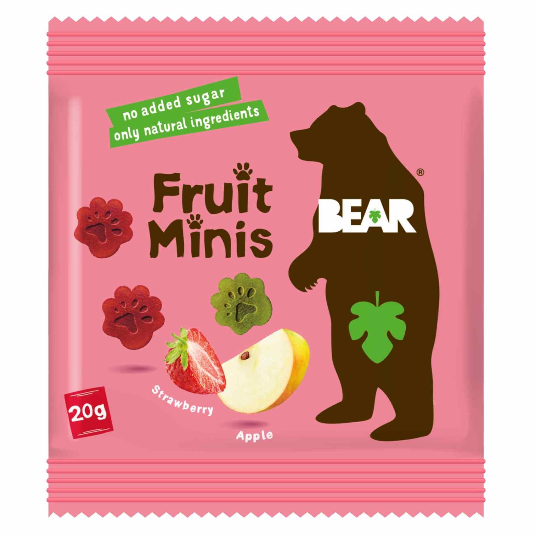 Bear Dino Paws Strawberry And Apple Pure Fruit Snacks 20g