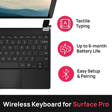Brydge Microsoft Surface 12.3 Pro+ Bluetooth Keyboard with Trackpad (Silver)