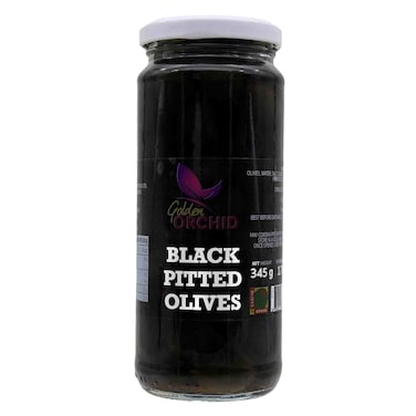 G. ORCHID SLICED BLACK OLIVES 340G