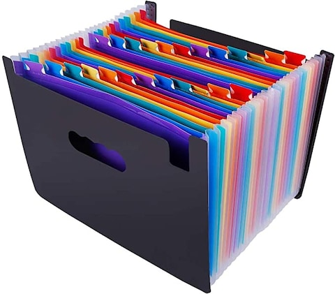 Beauenty - 24 Pockets Expanding File Folder Organiser A4 Filing Folders Business Home Office Document Accordion File Storage Bag, Bgyp18-1