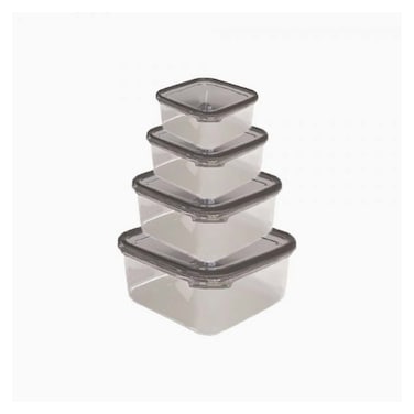 اقصى مونو طقم علب حفظ طعام مربعة - 4 قطع