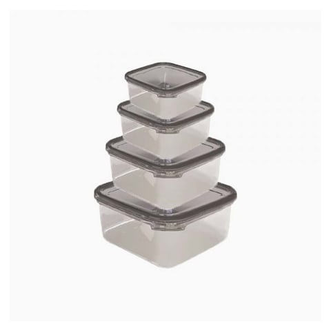 Aksa Mono Square Food Container - 4 Pieces