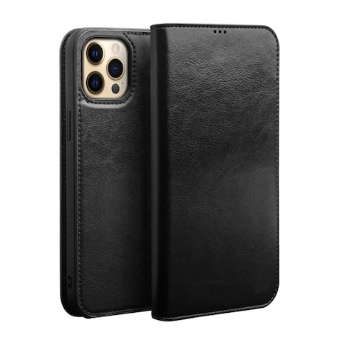 Apple Iphone 13 Pro Max Leather Case, Premium PU Leather Cases Folio Flip Cover Black