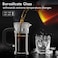 French Press Coffee Maker, 1000ML Coffee Plunger, Small Tea Press, Borosilicate Glass with Stainless Steel Stand/Filter