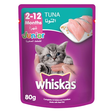 Whiskas Junior Tuna, Wet Kitten Food, Pouch 80g