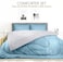 Hotel Linen Klub Reversible Down Alternative Comforter Set, Ultra Soft Brushed Stripe Microfiber Fabric, 200GSM Soft Fibersheet Filling, Size: King 240 x 260cm, Aqua &amp; Light Grey