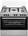 Nobel 90 x 60 Gas Cooker, 5 Gas Burner, Gas Oven &amp; Gas Grill, 8 Knob, Button Ignition, Glass Lid, 90 Min Mechanical Timer, FFD Protection, Made In Turkey NGC9699 Silver