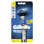 Buy Gilette Mach3 Turbo 3D Razor Handle + 2 Blades in Kuwait