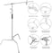 COOPIC C Stand with 3 Pcs Wheel Stainless Steel 336cm/10.8ft Max Height, 4 feet Holding Arm Grip and Turtle Base for Studio Light Reflector With (C Stand Carry Bag)