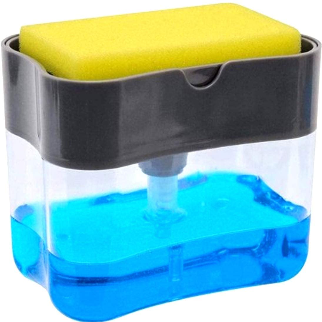 Generic Soap Dispenser | Soap Pump &amp; Sponge Caddy | 2-In-1 Dish Dispenser With Sponge | Dishwashing Soap Holder | Sponge Rack | 13 Oz.