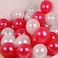 Party Time 50-Pieces 12inch Metallic Red &amp; White Latex Balloons For Wedding Decoration, Bridal Shower, Engagement, Proposal, Valentines Day and Birthday Party Decoration - Party Supplies