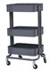 Neathome - Four Wheels 3 Tier Rolling Cart Dark Grey 79X45Centimeter