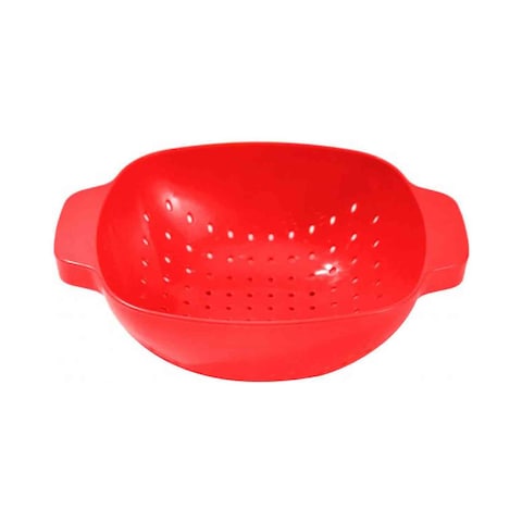 M-Design Plastic Colander with Twin Handles - Red