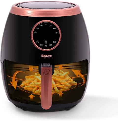 Balzano 5.6L/XXL Air Fryer With Rapid Air Technology, 10 Preset Programs, Digital Control Panel, 1800W, Plastic, AF716, Rose Collection - 1 Year Warranty