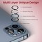 Moxedo Camera Lens Protector, 9H Tempered Glass, Aluminum Alloy Individual Ring Camera Cover Screen Protector Compatible for iPhone 12 Pro 6.7 inch (PACIFIC BLUE)