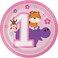 One Is Fun Girl Lucheon Plate 7in 8 pcs