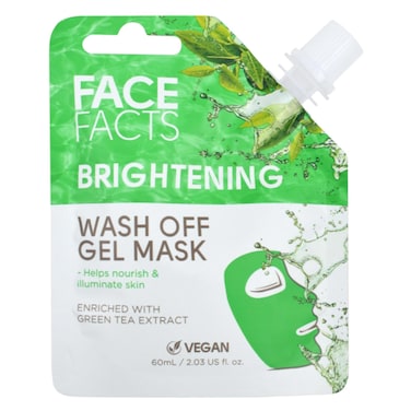 Face Facts Brightening Green Tea Extract Wash Off Gel Mask 60ml