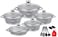 Cookware Set Of Granite Material 17 Pieces With Kitchen Tools