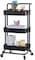 Orchid 3-Tier Multiuse Kitchen Organizer Rack Storage Trolleys Removable Storage Tower Rack Bathroom Shelf with Wheels and armrest Slim Rolling Storage Rack | Rolling Cart with Wheels Handle (Black)