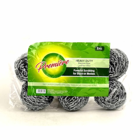 Premiere Heavy Duty Stainless Steel Wool - 6 Pieces