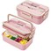 Eazy Kids Wheat Straw Leakproof Eco-Friendly Bento Lunch Box - Pink (1500ml)