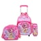Baby Backpack 3Pcs For Baby Girls 1 lunch 1 Pencil Box And 1 Bag With Adjustable Strap For School 2 Wheels 14 Inch