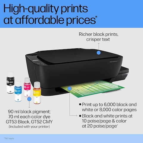 HP Ink Tank 415 Wireless All-In-One Printer, Print, Copy, Scan, Black (Z4B53A)