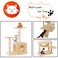 Doreen 125cm Cat Tree Tower Cat Tree House Cat Tree Condo Furniture Scratch Post for Kittens Pet House Play Wood Rattan Pet Supplies with Versatile  (Light brown GC2319A)