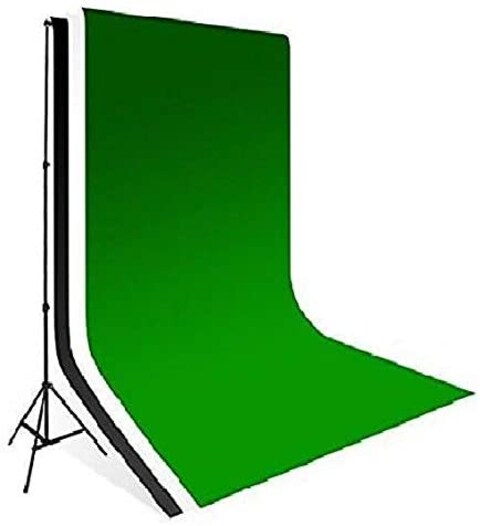 Coopic 2X3m Background Stand With 1.5X3m 3 Pcs Non-Woven Backdrops Green White Black Lighting Photography Kit