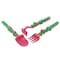 Eazy Kids Spoon, Fork &amp; Pusher - Pink, Gardening, 3Pcs