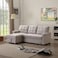 Modern 5 Seater L-Shape Sofa Cum Bed with Comfort Cushion Biege