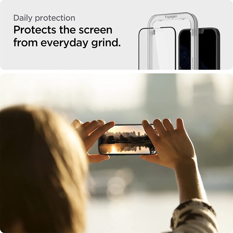 Spigen GLAStR Align Master for iPhone 13 Pro Max Premium Tempered Glass Screen Protector Edge to Edge Protection (2P)