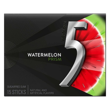 Wrigley&#39;s 5 Watermelon Prism Sugar Free Chewing Gum 15 Pieces