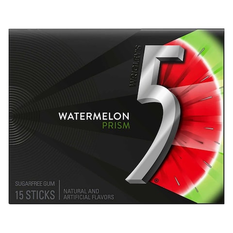 Wrigley&#39;s 5 Watermelon Prism Sugar Free Chewing Gum 15 Pieces