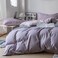 Luna Home-Premium King Size 6 Pieces Korean Reversible Bedding Set, Plain Purple and Light Purple Color.