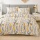 Luna Home King Size 6 pieces, duvet cover set, green plant leaf design.